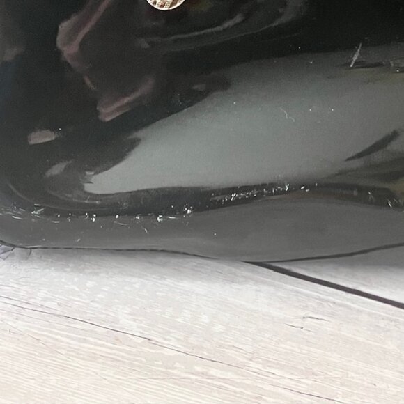 A.L.BENI- Black Patent Handbag with Braided Handles - Picture 9 of 9